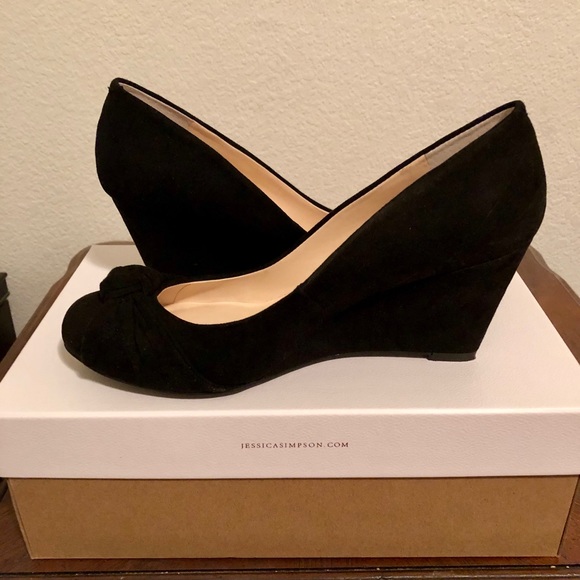 Jessica Simpson Shoes - Jessica Simpson Black Suede Wedges Size 6.5